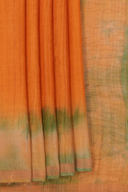 Image of Tussar Silk Mustard Saree