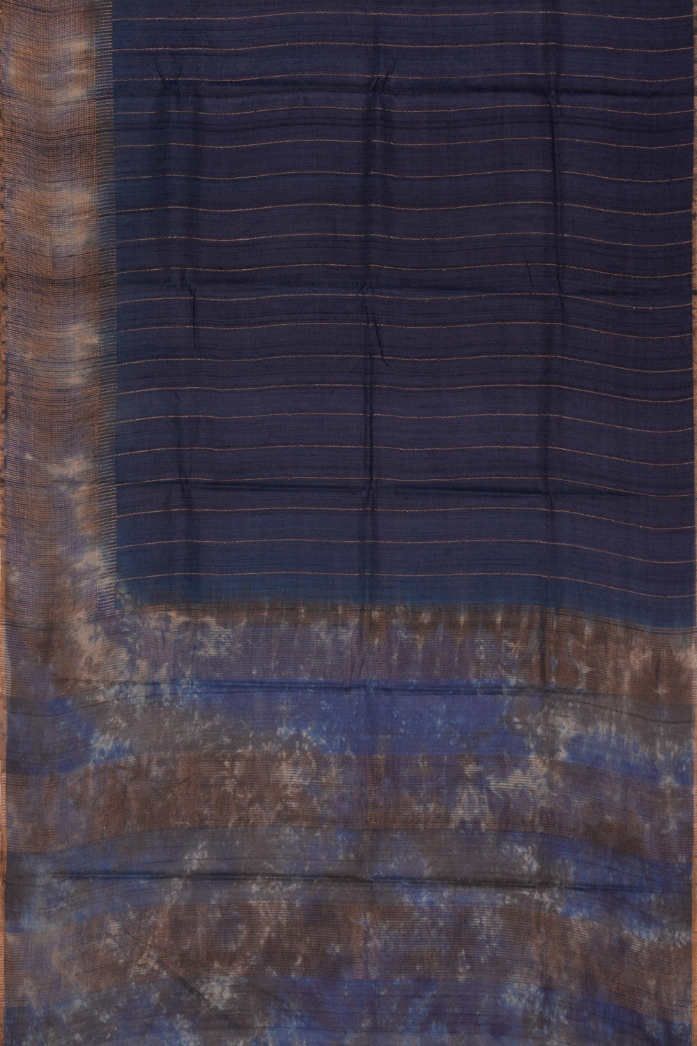 Tussar Silk Navy Blue Saree