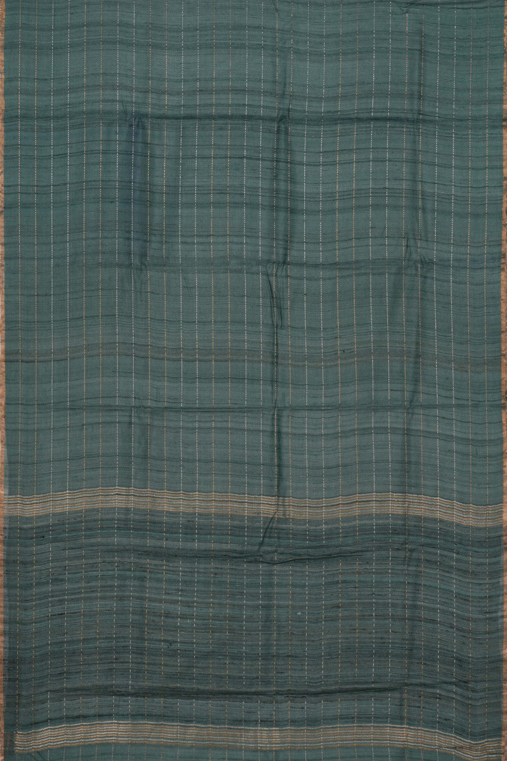 Tussar Silk Teal Green Saree