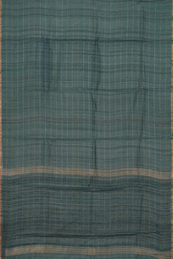 Image of Tussar Silk Teal Green Saree