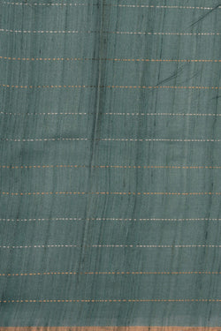 Image of Tussar Silk Teal Green Saree