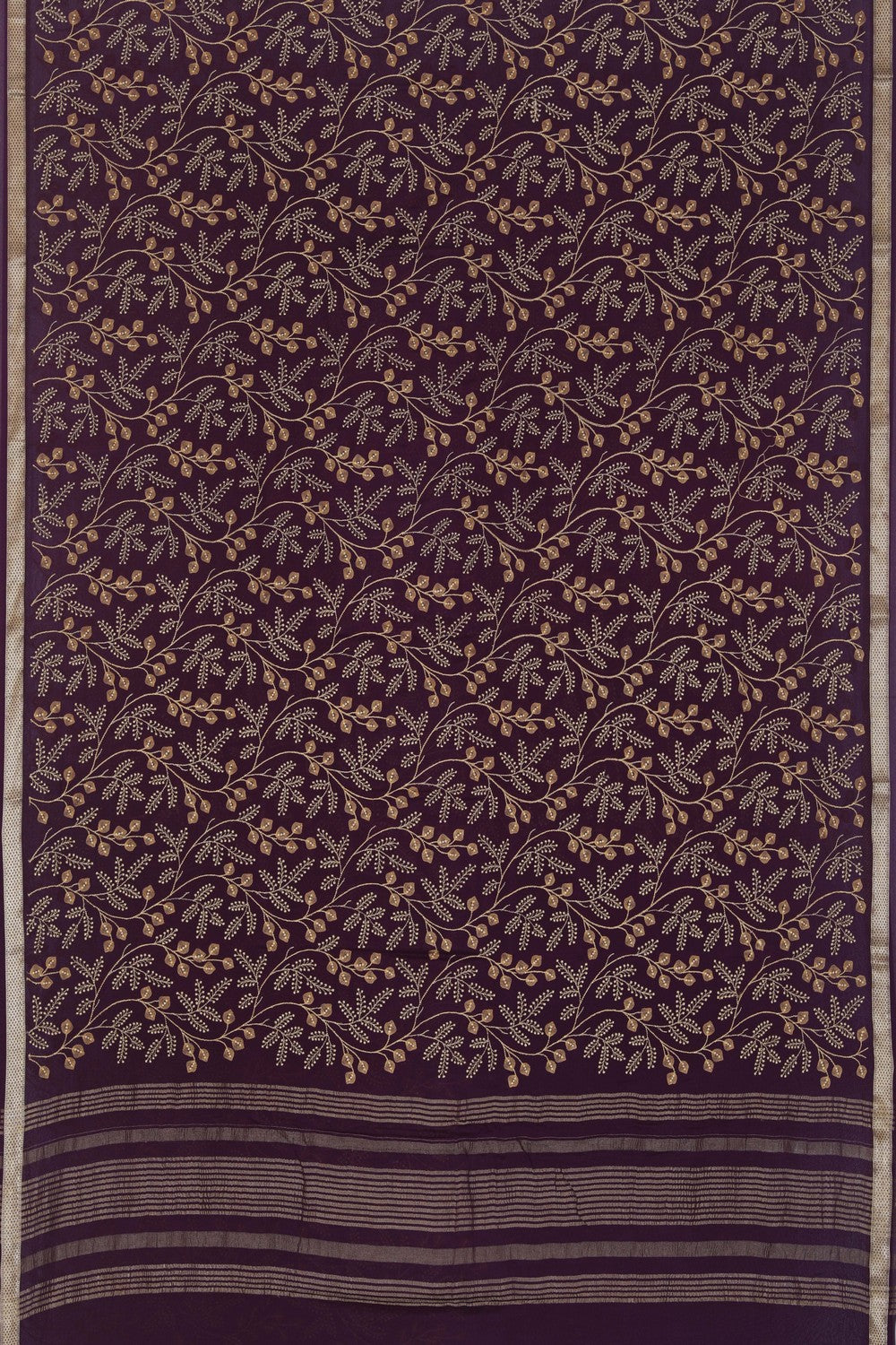 Image of Chiffon Embroidery Violet Saree