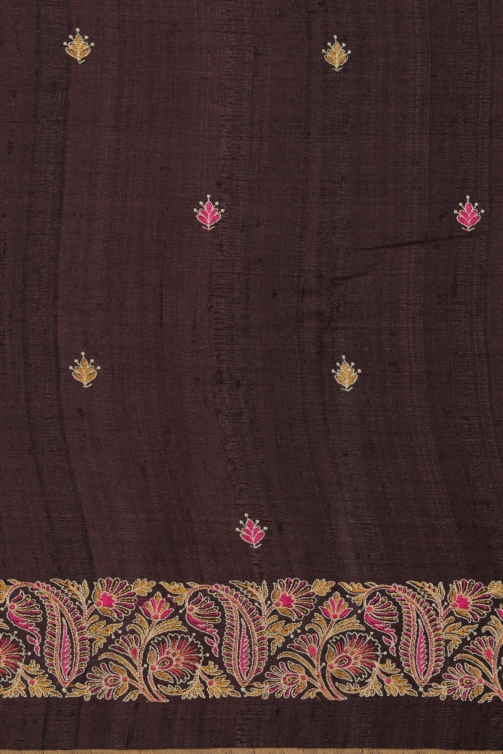 Tussar Silk Coffee Brown Saree