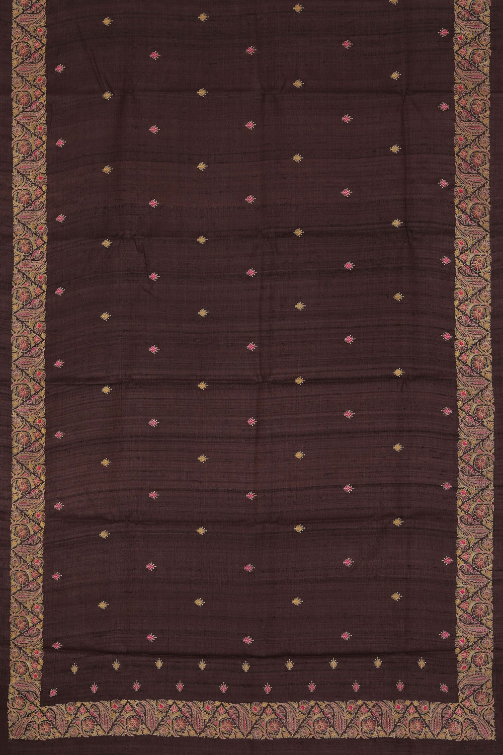 Tussar Silk Coffee Brown Saree