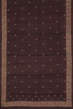 Image of Tussar Silk Coffee Brown Saree