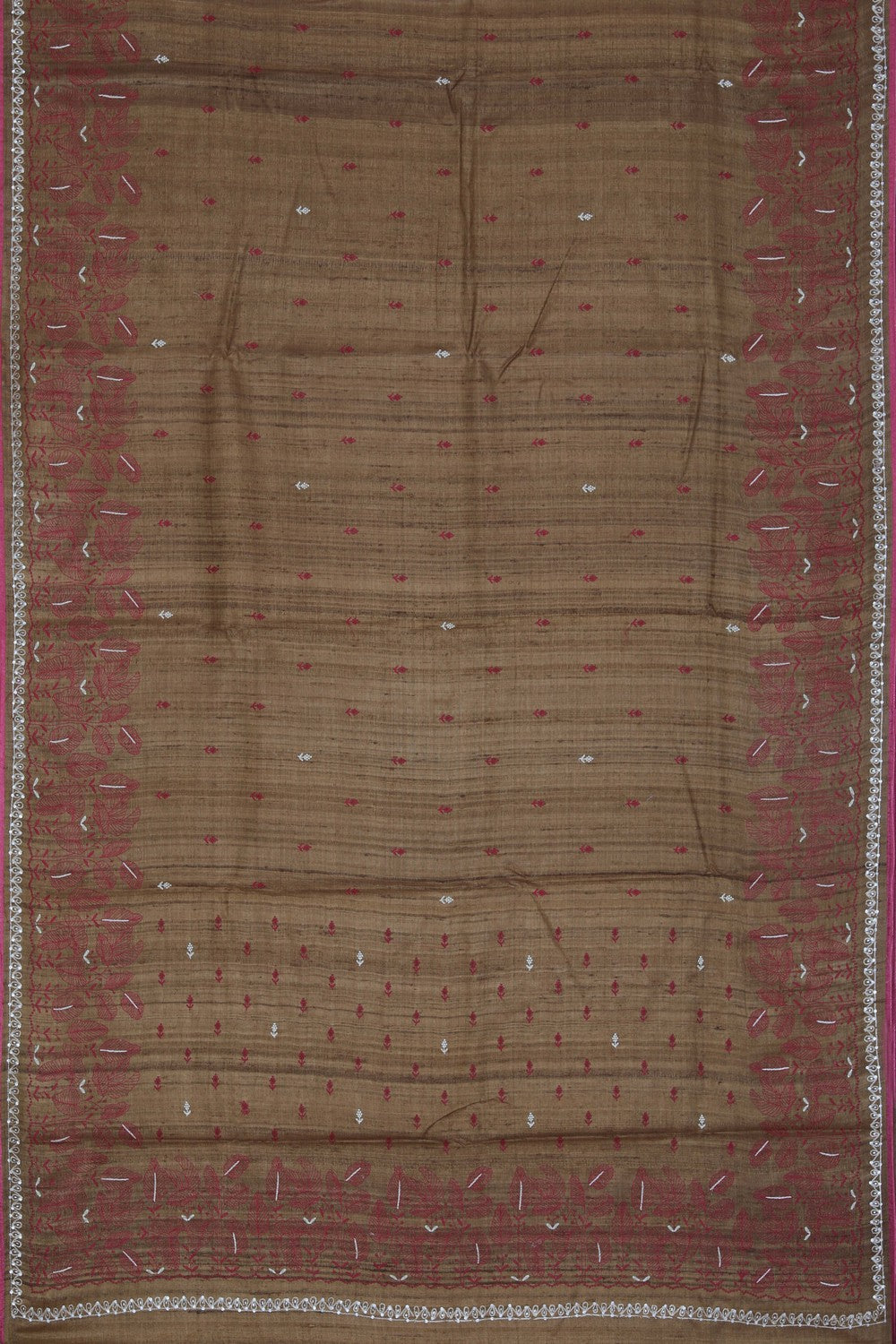 Tussar Silk Brown Saree