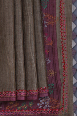 Image of Tussar Silk Beige Saree