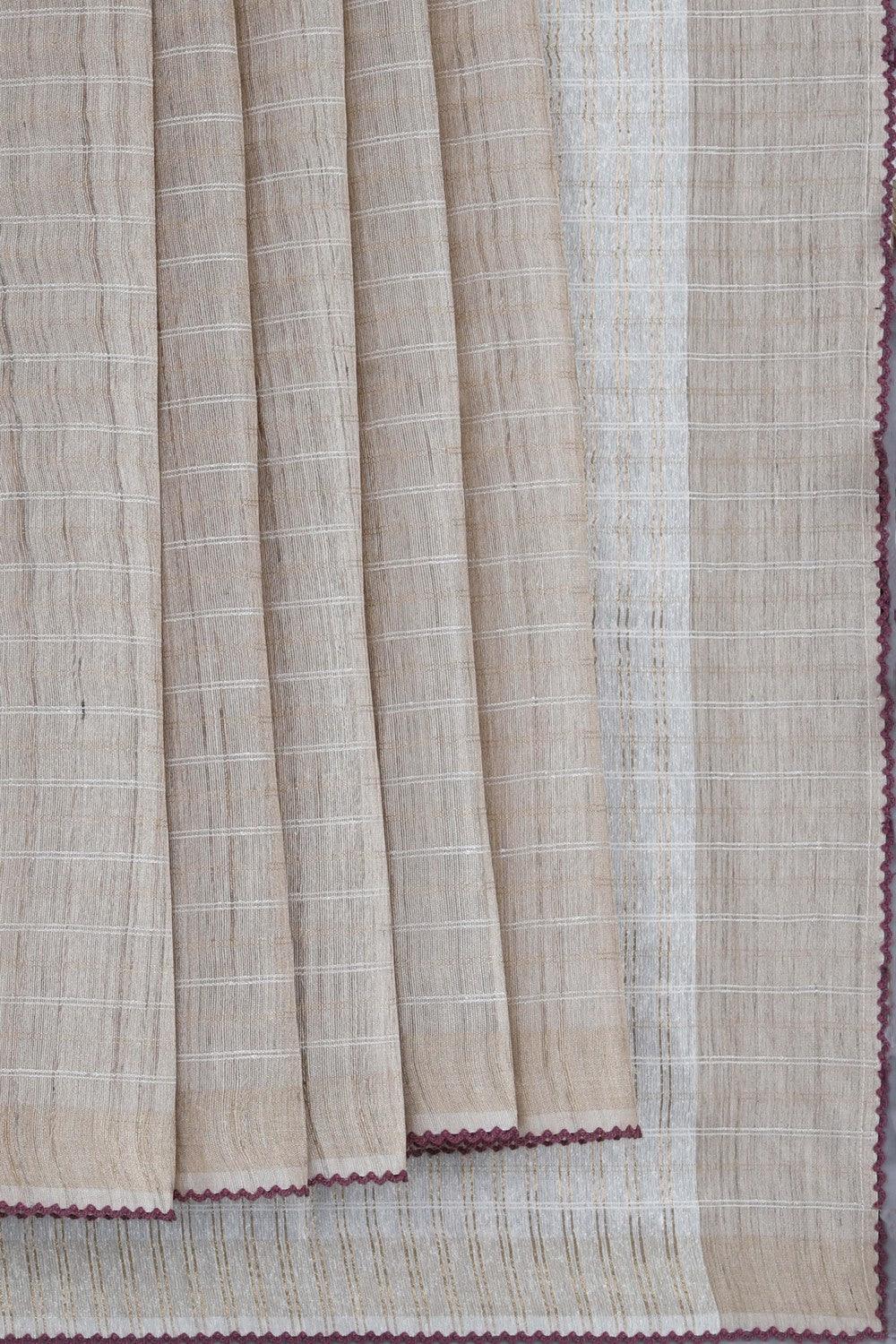 Tussar Silk Beige Saree