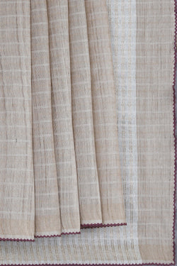 Image of Tussar Silk Beige Saree