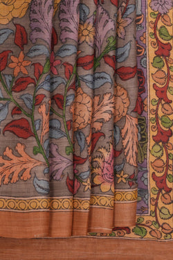 Image of Tussar Silk Kalamkari Saree