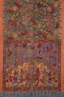 Image of Tussar Silk Kalamkari Saree