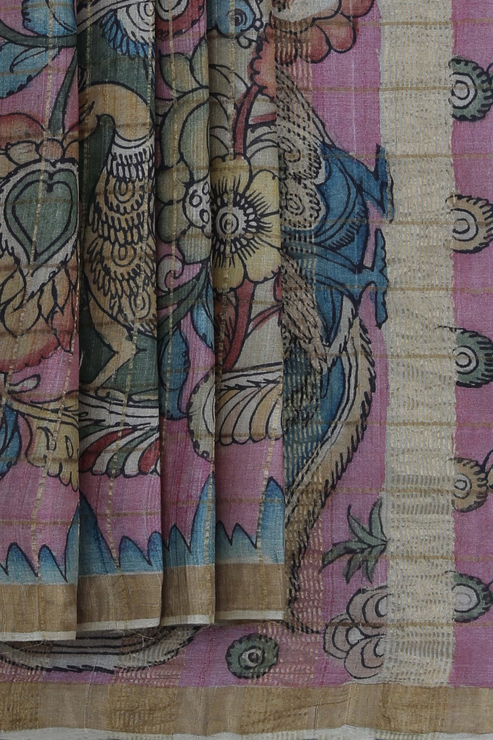 Kalamkari Hand-Painted Saree