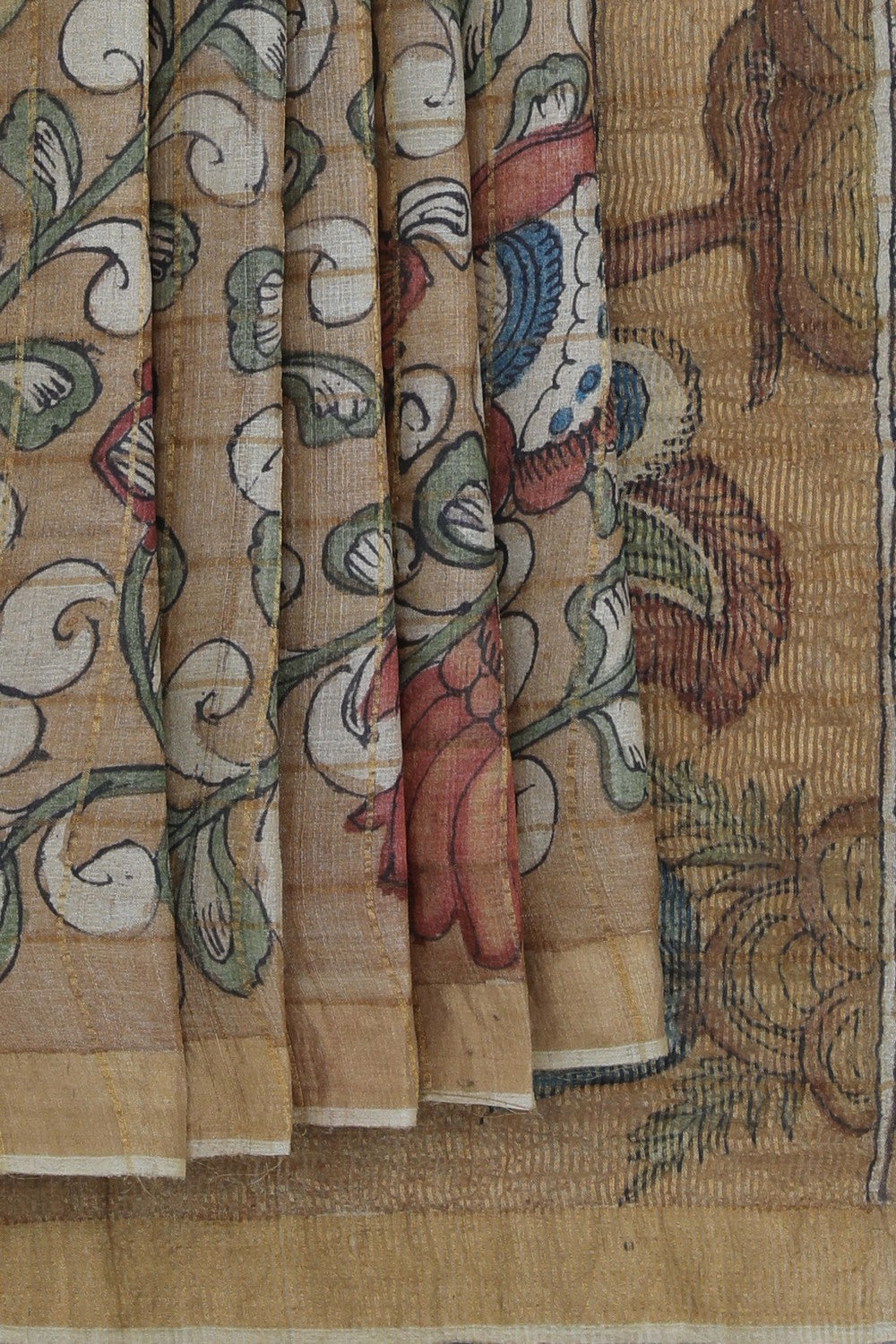 Kalamkari Hand-Painted Saree