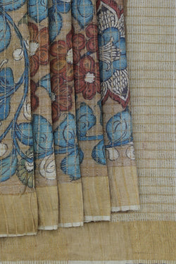 Image of Kalamkari Hand-Painted Saree