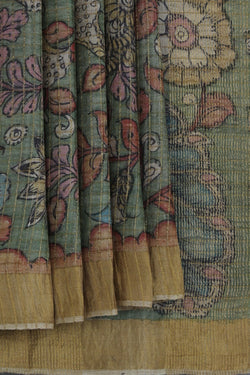 Image of Kalamkari Hand-Painted Saree