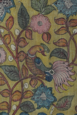 Image of Kalamkari Hand-Painted Saree