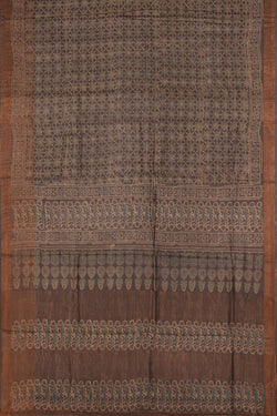 Image of Tussar Silk Grey Saree