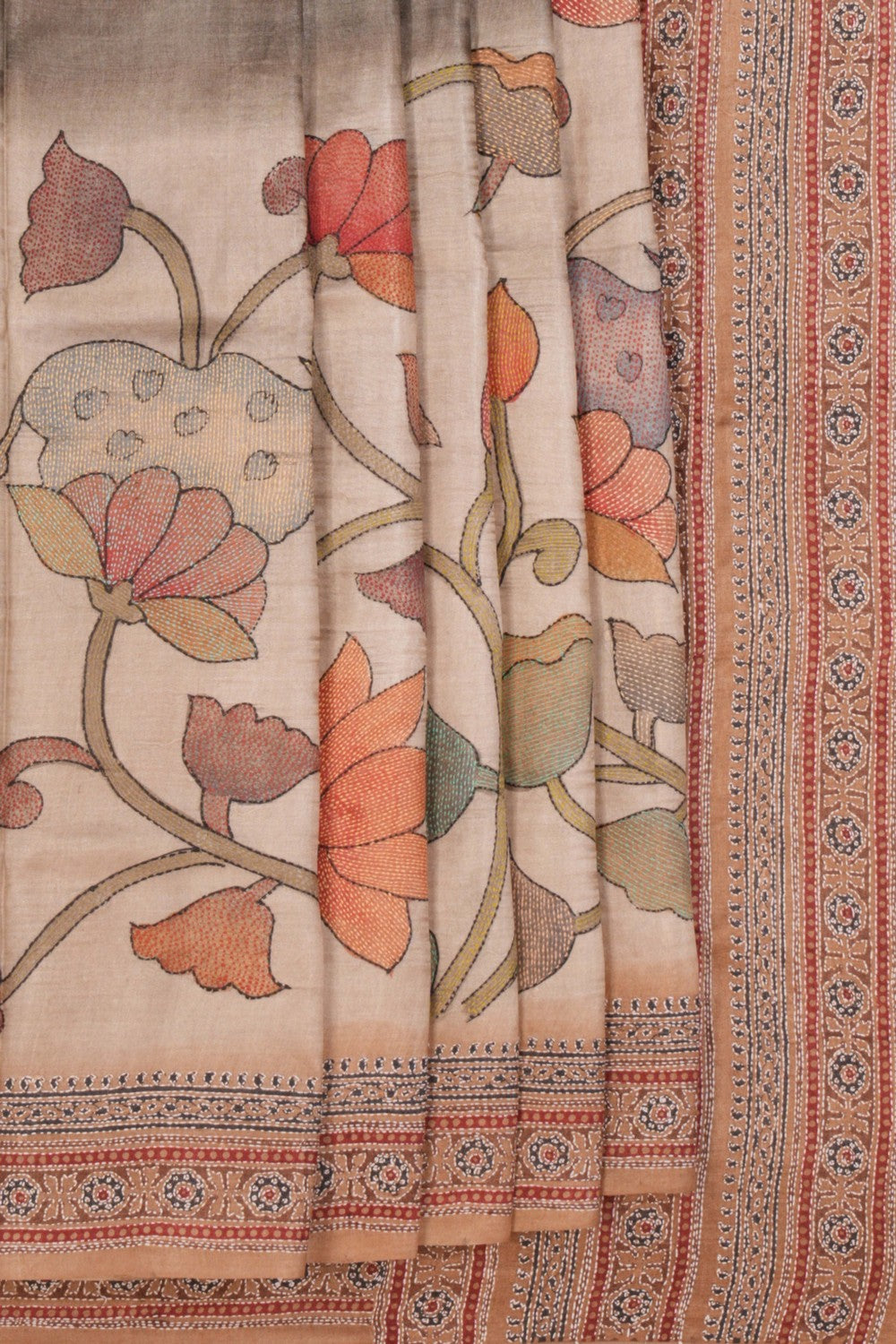 Tussar Silk Embroidery Saree