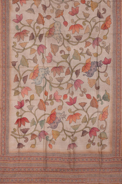 Image of Tussar Silk Embroidery Saree