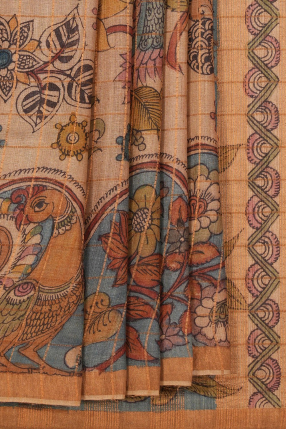 Kalamkari Hand-Painted Saree