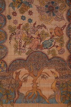 Image of Kalamkari Hand-Painted Saree