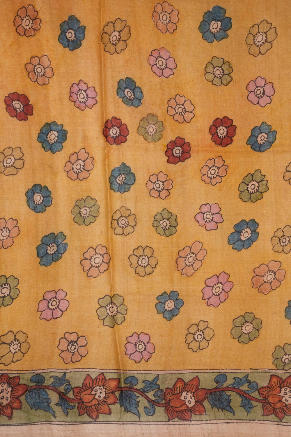 Kalamkari Hand-Painted Saree