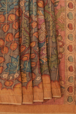 Image of Kalamkari Hand-Painted Saree