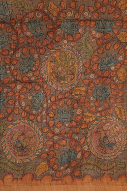 Image of Kalamkari Hand-Painted Saree