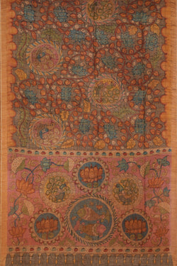 Image of Kalamkari Hand-Painted Saree