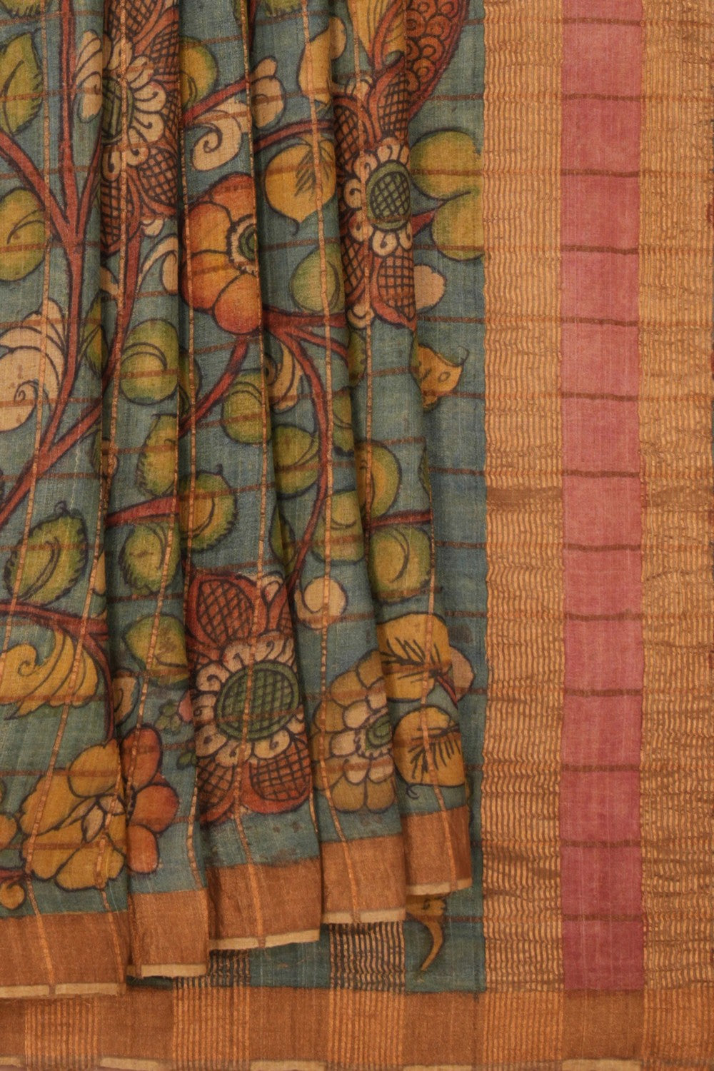 Kalamkari Hand-Painted Saree