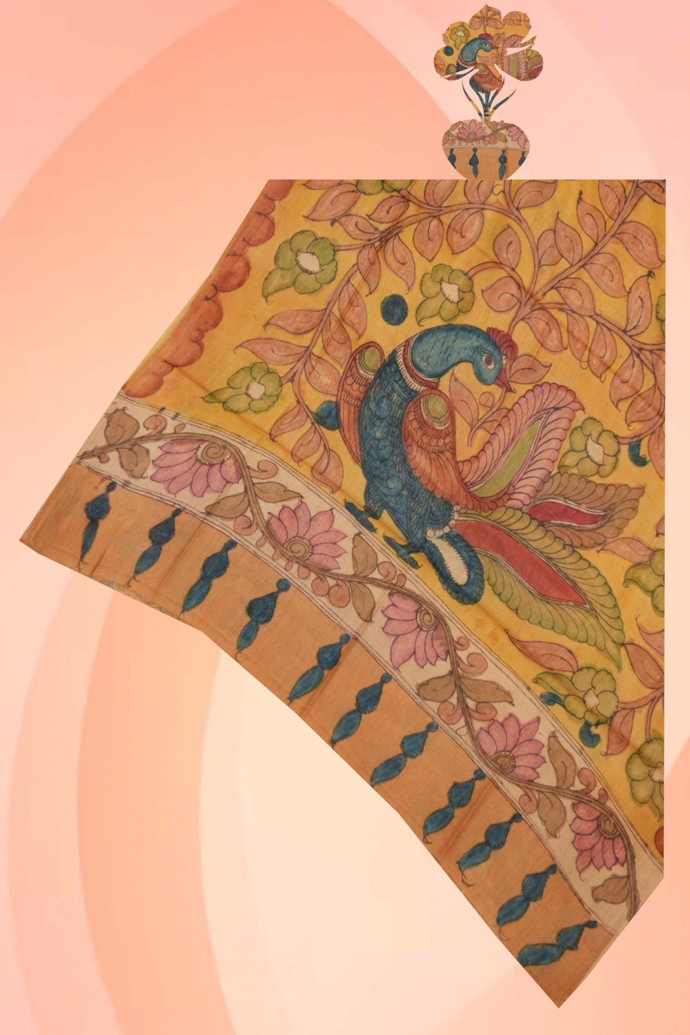 Tussar Silk Kalamkari Dupatta