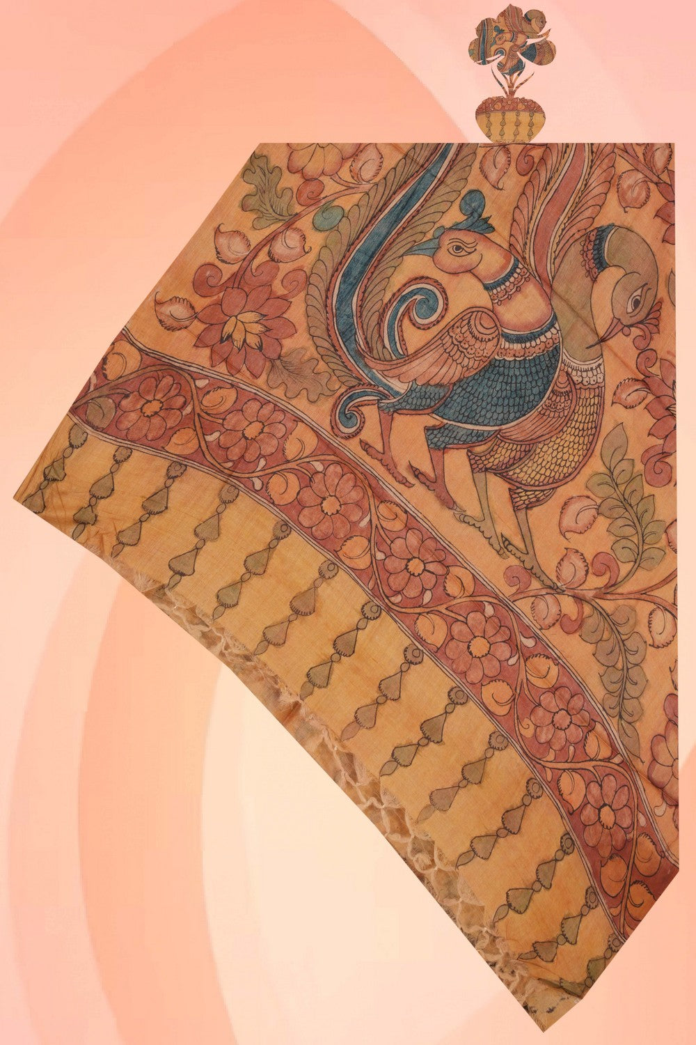 Tussar Silk Kalamkari Dupatta