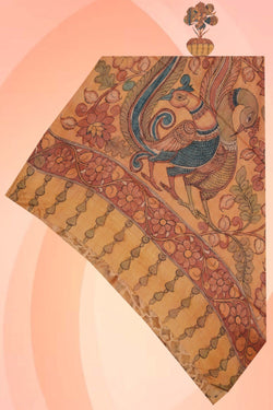 Image of Tussar Silk Kalamkari Dupatta