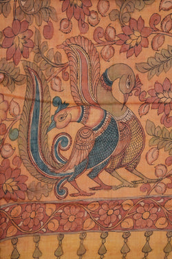 Image of Tussar Silk Kalamkari Dupatta