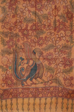 Image of Tussar Silk Kalamkari Dupatta