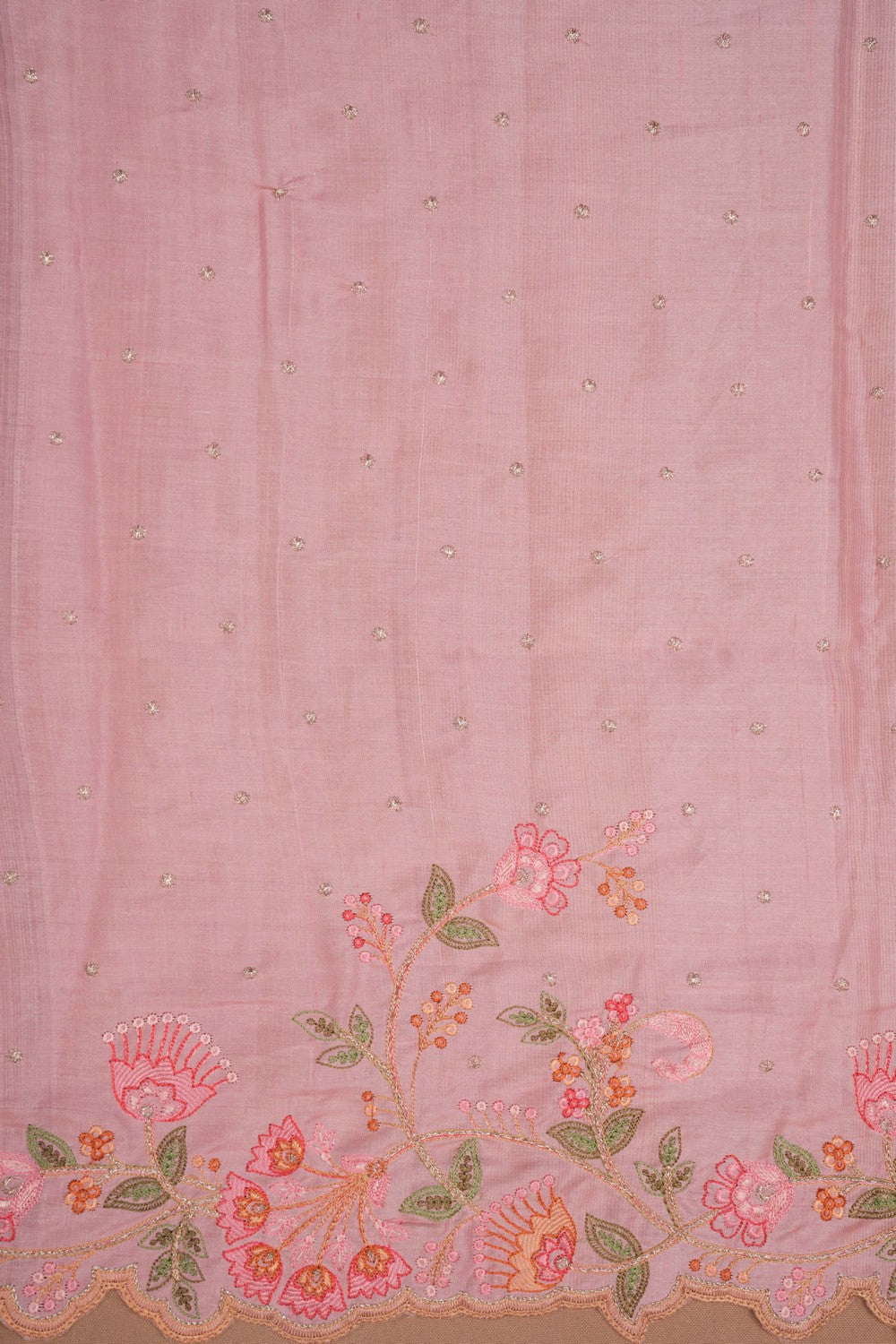 Image of Tussar Silk Embroidery Saree