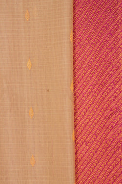 Image of Gadwal Cotton Silk Kattam Off-White Saree