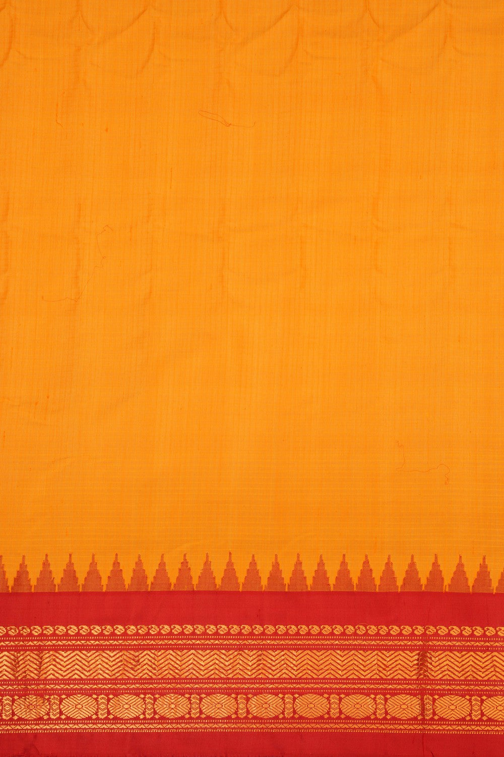 Gadwal Cotton Silk Kattam Yellow Saree