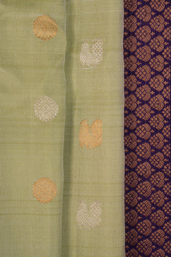 Image of Gadwal Silk Sea Green Saree