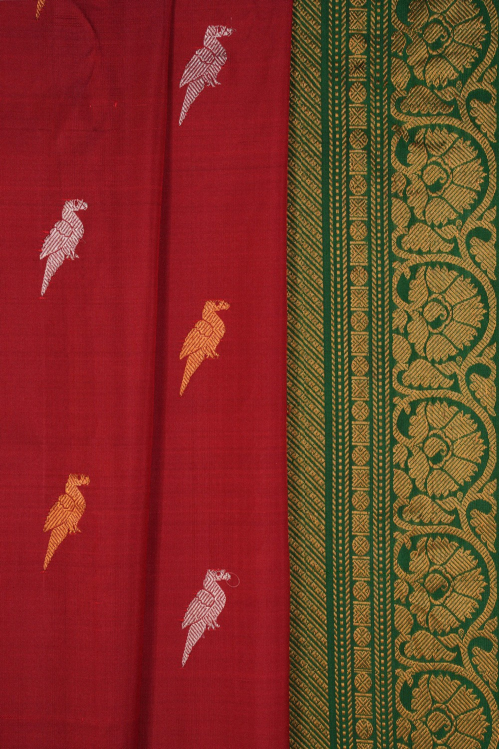 Gadwal Silk Red Saree