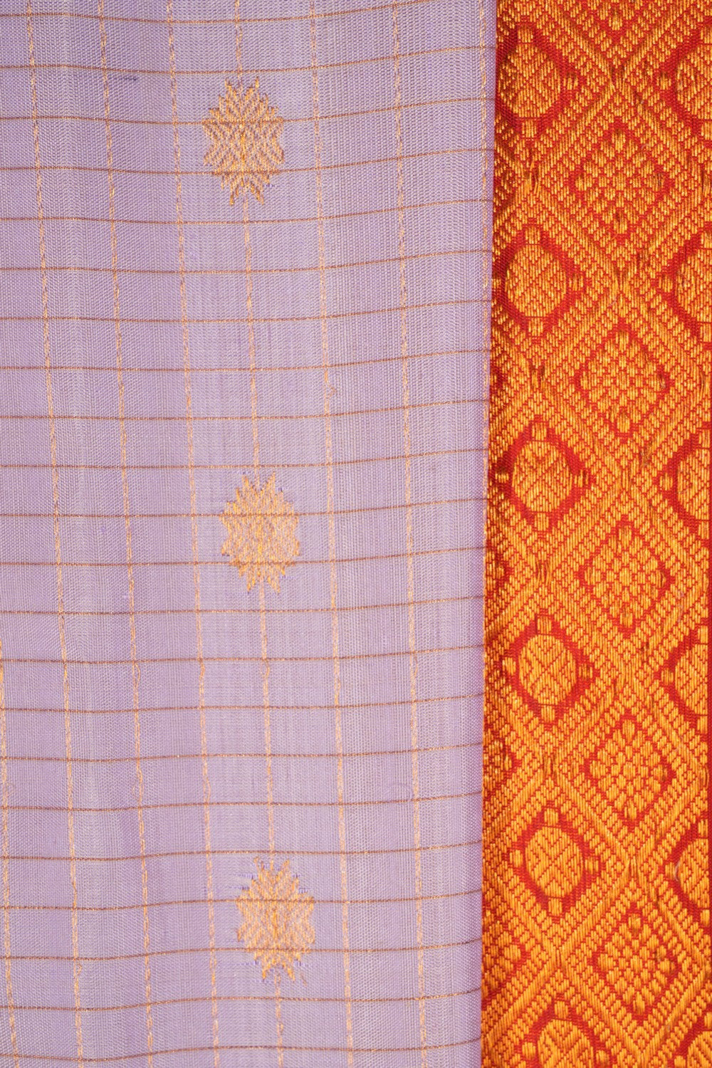 Gadwal Silk Kattam Purple Saree