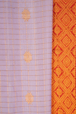 Image of Gadwal Silk Kattam Purple Saree