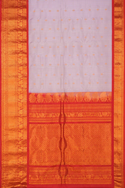 Image of Gadwal Silk Kattam Purple Saree