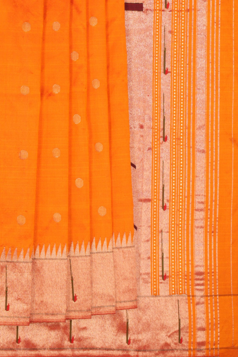 Paithani Silk Orange Saree