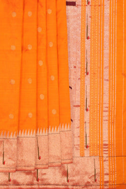 Image of Paithani Silk Orange Saree