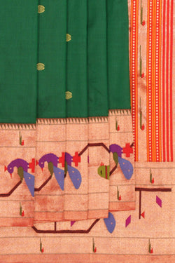 Image of Paithani Silk Green Saree