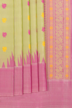 Image of Gadwal Silk Mint Green Saree