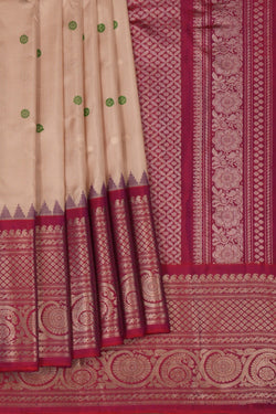 Image of Gadwal Silk Beige Saree