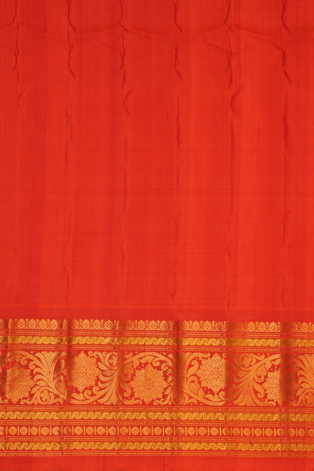 Image of Gadwal Silk Kattam Green Saree