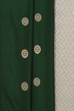 Image of Gadwal Silk Gorgeous Leaf Green Saree